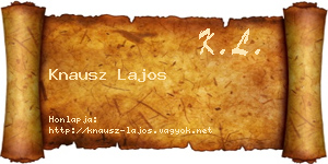 Knausz Lajos névjegykártya